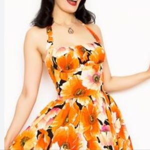 Bernie Dexter halter in orange poppies